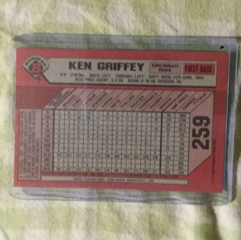 Ken Griffey Sr. (With Jr.) 1989 Bowman Card